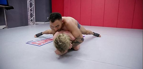  Riley Reyes mixed sex fight vs guy gets fucked in the ring